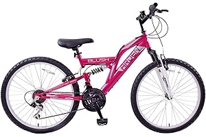 AMMACO Arden Blush 26" Wheel Womens Adults Mountain Bike 21 Speed Dual Full Suspension 16" Frame Pink