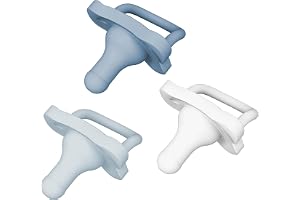 Dr. Brown's HappyPaci 100% Silicone Pacifier 0-6m, BPA Free, White Blue Light Blue 3-Pack