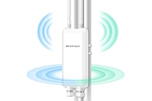 NEWFAST Ripetitore WiFi Esterno 1200Mbps Access Point Esterno Dual Band 5GHz/2.4GHz Extender WiFi Potente AC1200 Antenna WiFi Lunga Distanza con 48V PoE Power, 3*Porta Ethernet Gigabit, Impermeabile IP66