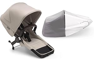 Bugaboo Donkey 5 Duo Expansion Set Turns Your Donkey 5 Mono Into a Double Pushchair, Improved Side By Side Design, Reversible Seat and One-Hand Steering, Desert Taupe