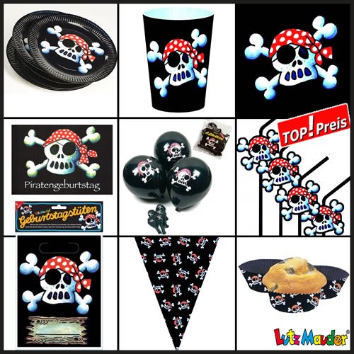 20 Servietten zur * Piraten Party * von Lutz Mauder // 11106 // Kinder Geburtstag Kindergeburtstag Party Pirat Freibeuter Seeräuber Jolly Totenkopf Skull - 3