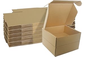 STRBOXONG 10 Pièces Boîtes d'expédition en carton ondulé, petites boîtes à colis 150x150x50mm, boîtes postales d'emballage pour les affaires, l'expédition, le stockage ou les cadeaux