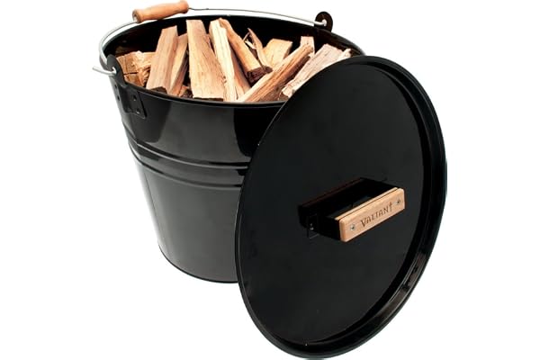 Valiant FIR243 Seau pour petit bois de cheminée Noir