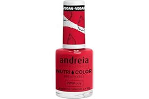 Andreia Professional NutriColor - Esmalte de Uñas Vegano con Nutrientes 100% Natural | Laca de Uñas Transpirable y Amigable con Uñas - Color NC37 Bright Red - 10,5ml