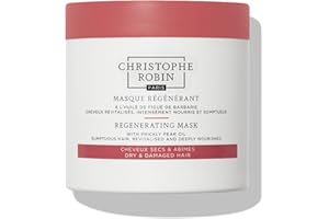 Christophe Robin Regenerating Mask with Prickly Pear Oil 250ml – 97% Natural Nourishing Treatment with Prickly Pear Oil & Ceramides – Restores Dry, Damaged & Chemically Treated Hair