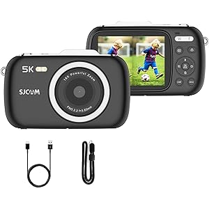 SJCAM ZV100 5K 80MP Digital Camera | 18X Digital Zoom with 5 Preset Modes, 750mAh Digital Point and Shoot Camera for Vlogging Beginners (Black)