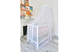 Moustiquaire Ciel de lit bébé TRANQUILISAFE® et son support universel