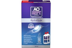 ‎AOSEPT Aosept Plus mit Hydraglyde contact lens care solution, supply pack, 2 x 360 ml