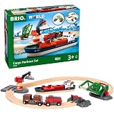 BRIO Kargo Limanı Seti - 33061 | 16 par&ccedil;a, liman k&ouml;pr&uuml;l&uuml; ve hareketli vin&ccedil;li ahşap demiryolu seti, k&uuml;&ccedil;&uuml;k &ccedil;ocuk oyuncağı, erke