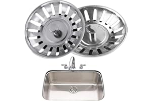 BESTZY 2 Pezzi Tappo Lavello Filtro, Lavello Scarico Cucina Acciaio Inox Filtro Lavello per Lavello da Cucina, Lavandino Fogna Tappo Cestello per Lavello Diametro 80mm