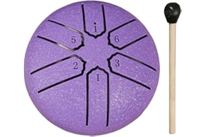 ASIEIT Rain Drum for Outside, 3 Inches 6 Notes Steel Tongue Drum Rain Chime with Drum Mallets, Outdoor Rain Chime Musical Chimes Instrument Handpan Meditation Drum for Garden