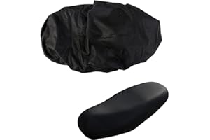 Jowfay Coprisella Moto Pelle, Copri Sella Moto Nero Coprisella Moto Scooter Impermeabile Antigraffio Coprisedile Universale Impermeabile Scooter per Maggior Parte Dei Veicoli