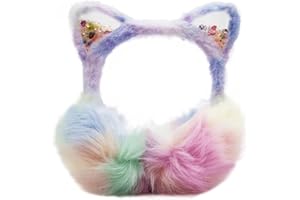 SUGSHYN Orejeras Frio Orejeras Niña de Invierno Ajustable Plegables Peluche Lindo Earmuffs de Felpa con Orejas de gato Regalo de Invierno