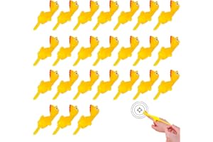 YINENGD 24 pcs Slingshot Chicken, Stretchy Flying Chickens Unzip Toys, Catapult Sticky Rubber Finger Toy, Finger Slingshot Flying Chicken Gift for Office Pranks Toys Party Favors