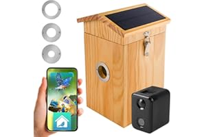 Spacetronik Nistkasten mit Kamera Wi-Fi, Smart Vogelhaus mit Kamera, Solarenergie, Nistkästen für Vögel, Nachtsichtfunktion, Full-HD Auflösung, Mikrofon, Aufnahme, Kompatibel mit Smartphone-App