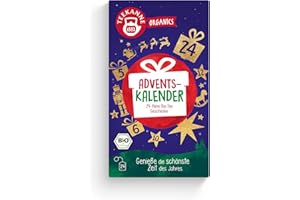 KAFFEEHAUS DIAMANT Teekanne Organics Adventskalender | Tee-Adventskaleder | Weihnachtskalender mit 24 feinen Bio-Tee Geschenken | 24 Verwöhnmomente für deine Vorweihnachtszeit