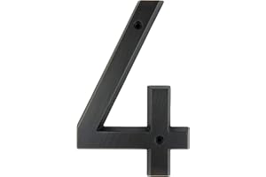 HASWARE Plaque de numéro de maison 6 pouces (15 cm) Style vintage fini bronze vieilli Numéros de porte Plaque de signalisation Numéros d'adresse du domicile de la rue, alliage de zinc (4)