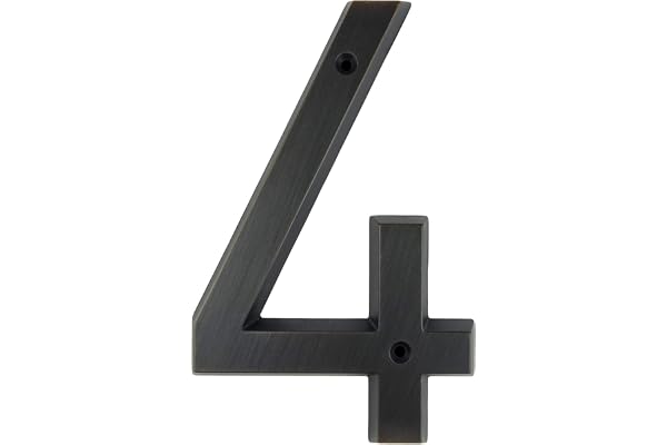 HASWARE Plaque de numéro de maison 6 pouces (15 cm) Style vintage fini bronze vieilli Numéros de porte Plaque de signalisation Numéros d'adresse du domicile de la rue, alliage de zinc (4)