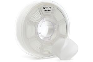 R3D Filamento 3D PLA da 1,75 mm, 0-370 mm/s, stampa ad alta velocità, precisione dimensionale +/- 0,02 mm, bobina di plastica trasparente da 1 kg, filamento per stampa 3D(Bianco)