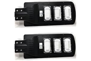 TEMPO DI SALDI Coppia Di Lampioni A Led 90W Con Pannello Solare Crepuscolare E Telecomando
