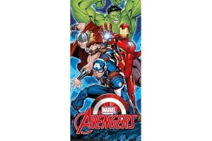 ARLIS Drap de Plage Avengers Marvel ou Serviette de Bain Avengers Marvel 70 X 140 Cm en Coton (Serviette Avengers)