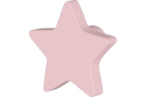 GRECA Pomo infantil Estrella. Acabado lacado. Medida: 6 * 6 cms. Tirador estrella. Ideal para decoración infantil. (Rosa)