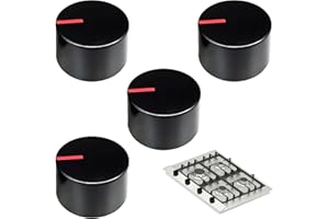ITYOOS 4 Pezzi Manopola Fornello a Gas, 6mm Pomello Fornello Gas Manopole Forno (Non Universale), Pomelli Cucina di Controllo Gas Manopole Piano Cottura Manopola Stufa a Gas per Cucina Forno Fornelli a Gas