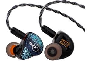 Linsoul ZiiGaat x Fresh Reviews Arete in Ear Monitor, Ecouteurs Hybrides 1DD+4BA IEM, Écouteurs de Jeu Filaires, Moniteur de Studio, avec Câble IEM Détachable pour Musicien Audiophile (Bleu)