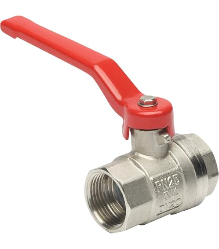 Kugelhahn 3/4 Zoll Aus Messing – Mit Stopfbuchse & Rotem Flügelgriff | PN 16, Verchromte Kugel Für Wasserleitungen