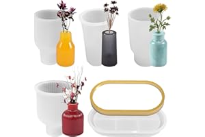 Anevios 5 Stück Vase Silikonform Epoxidharz Formen Moulds Gießformen Silikon Vase Raysin Gießformen DIY Blumenvasen Silikonformen Gießformen zur Herstellung Blumenvasen Dekorativen Ornamenten