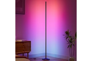 Buyya 165cm LED Stehlampe Wohnzimmer, RGB Standleuchte mit Fernbedienung und APP, Farbwechsel Stehlampe Dimmbar mit Mehrfarbig, Musik Sync, DIY-Modus, Stehleuchte für Schlafzimmer Spielzimmer