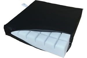 Gar Medical Coussin Anti-escarres à Fentes, Coussin pour Fauteuil Roulant, Coussin Orthopédique pour Coccyx et Lombaire, Housse imperméable et Respirante, Rembourrage en Mousse HR Comfort.
