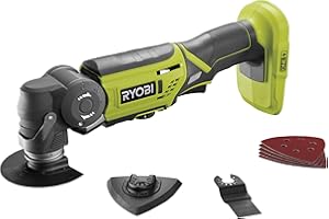 RYOBI Outil Multifonction Oscillant Sans Fil 18V ONE+ R18MT-0 – Système Fixation Rapide, Variateur Vitesse – Idéal Découpe, Ponçage, Grattage – Batterie Non Incluse