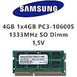 Samsung 4GB (1x 4GB) DDR3 1333MHz (PC3 10600S) SO Dimm Notebook Laptop Arbeitsspeicher RAM Memory