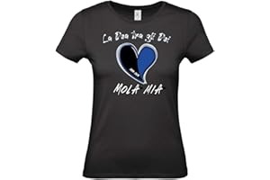 DND DI D'ANDOLFO CIRO T-Shirt Maglia da Donna Bianca o Nera La dea tra Gli dei Mola Mia per Tifosi Atalanta Calcio celebrativa Champions League 2019-2020 Stampata Direttamente su Tessuto