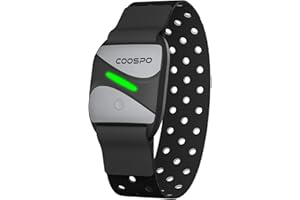 COOSPO HW807 Banda Frecuencia Cardiaca Brazo Bluetooth 5.0 Ant+ con Memoria, HRV Entrenamiento de Zona de Frecuencia Cardíaca