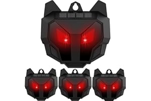 ZANPIERO Répulsif Solaire Contre Les Animaux Sauvages tels Que Les ratons laveurs, Les chevreuils, Les Renards, Les sangliers, etc. - 4 répulsifs efficaces avec lumière LED