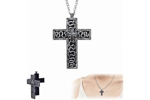Dewppxi Kreuzförmige Halskette mit Geheimfach, Kreuzförmige Charakter-Ten-Halskette mit geheimem Fach – Antique Cross Pendant Necklace, Anhänger in Form einer Zehn im 3D-Druck-Design