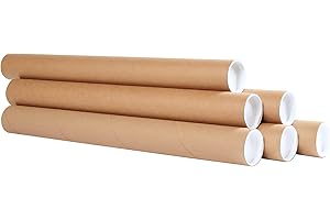 ENE-BOX! A4-330mmx50mmx1.5mm (Pack of 5) Durable Cardboard Mailing Postal Tubes with Secure End Caps - Preserve Documents, Art, and Posters in Transit - Easy, Safe, and Reliable Shipping Solution
