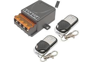 DieseRC AC 240V 230V 220V Interruttore di telecomando a relè senza fili 30A 1 canale 433Mhz Ricevitore a relè RF con 2 trasmettitori, per pompa dell'acqua/riscaldatore/luce facile da installare