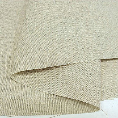 TOLKO® Universal Leinen Stoff mit Baumwolle Dekostoff natur meliert blickdicht Bekleidungs und Dekoware
