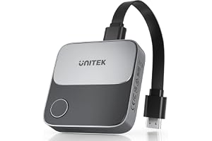 Unitek Hänge: trådlös 4K Miracast/Airplay adapter för TV/projektor/bildskärm, Wi-Fi HDMI, 4K@60Hz bildskärmsgjutning för iOS/Mac OS/Airplay/Android/Windows/DLNA