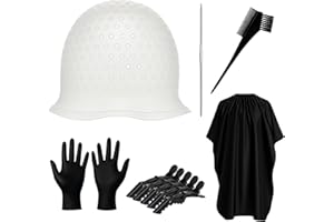 KFSCIP Highlighting Cap, 11-Piece Hair Highlighting Cap and Hook Kit, Professional Salon-Grade Hair Dye Cap for DIY Home Hair Styling, Includes Comb Brush, Gloves, Clips, and Protective Cape