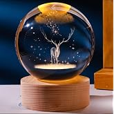 MR 3D Crystal Glass Globe, Night Light with Wooden Socket,LED, lover's gift, Christmas, Teachers' Day, Special Design A great hed
