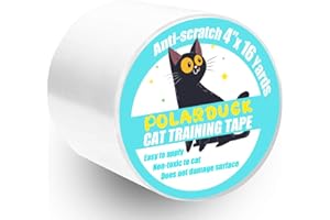 Polarduck Anti Scratch Cat Tape Furniture Protector: 4 Inches x 16 Yards Double Sided Cat Scratch Deterrent Tape - Pet Accessories | Stop Cats Scratching Furniture, Sofa Protector