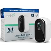 Arlo Essential 2 2 K kablosuz WiFi dış mekan kamerası, 6 ay pil &ouml;mr&uuml;, renkli gece g&ouml;r&uuml;ş&uuml;, aydınlatma, siren, iki y&ouml;nl&uuml; ses, 1