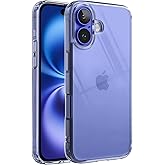 Minesk iPhone 16 ile Uyumlu Crystal Clear (Ultra Şeffaf Silikon) Kılıf Arkası Sert Polikarbonat Kenarları Yumuşak TPU Darbe E