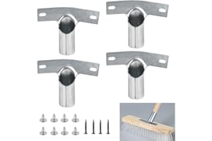 UHETLET 4 Stück Metallstielhalter für Besenstiel Halterung 23 mm mit 12 Schrauben Besenstielhalter aus Metall Besenhalter Metallstielhalter für Besenstiele Stielhalter für Besen Gerätestiele