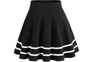 bridesmay Damska mini spódniczka letnia krótka spódniczka skaterka uczennica anime spódnica, A-czarno-biały, S