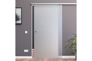 BS-1025D-ASE: Schiebetürsystem ESG 1025x2050x8mm Dekor S, vollsatiniert; Schienensystem ALU SlimLine SoftClose; Griffmuschel